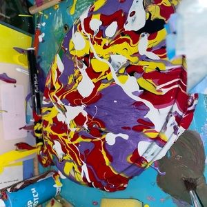 Drip Paint Abstract layered wood canvas painting!